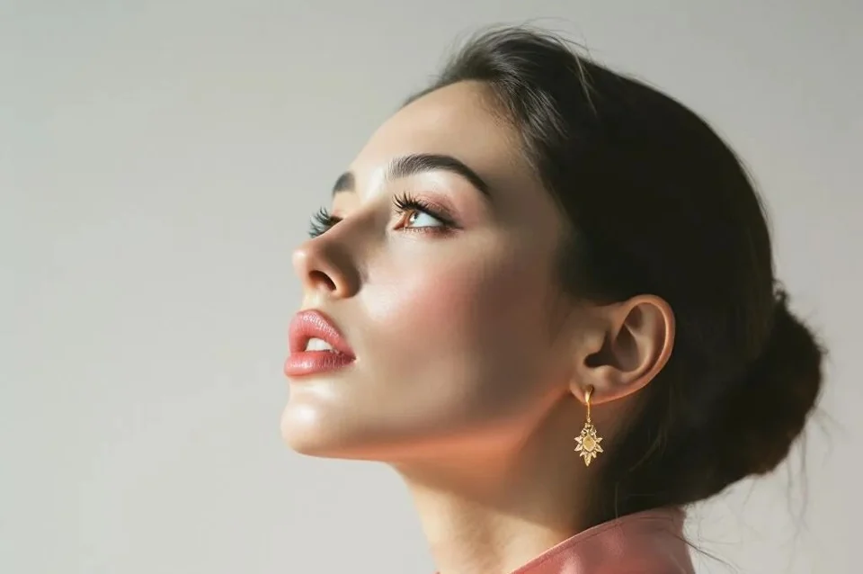Retrato ilustrativo de perfil, com destaque para o contorno facial