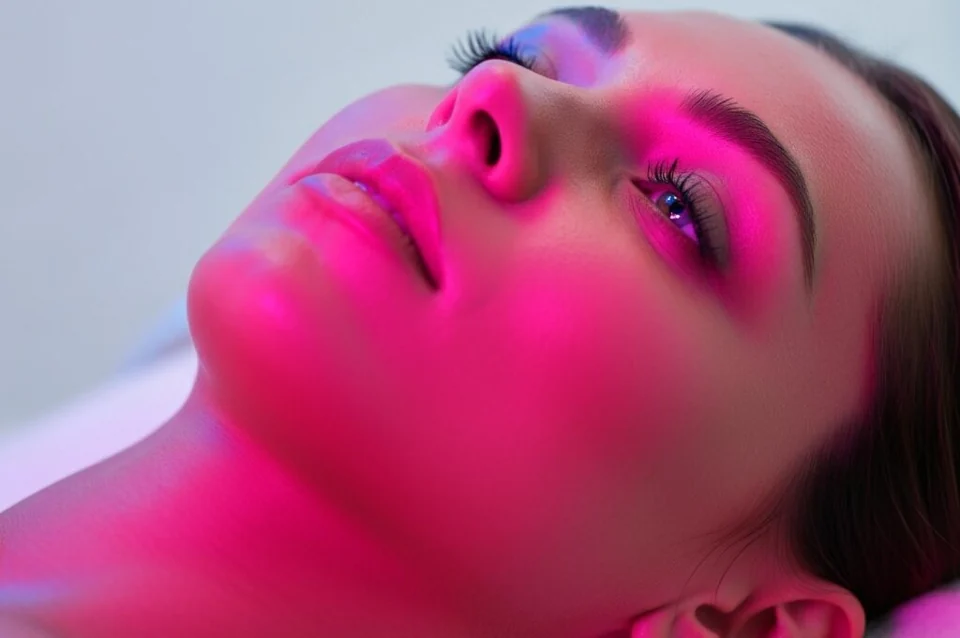 Imagem ilustrativa de iluminação durante cuidado facial